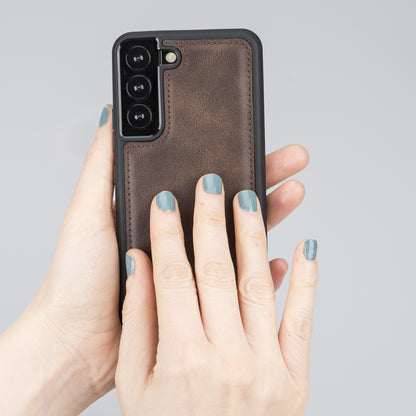 BOULETTA FLEX COVER BACK LEDER CASE FÜR SAMSUNG GALAXY S22 - Dunkelbraun