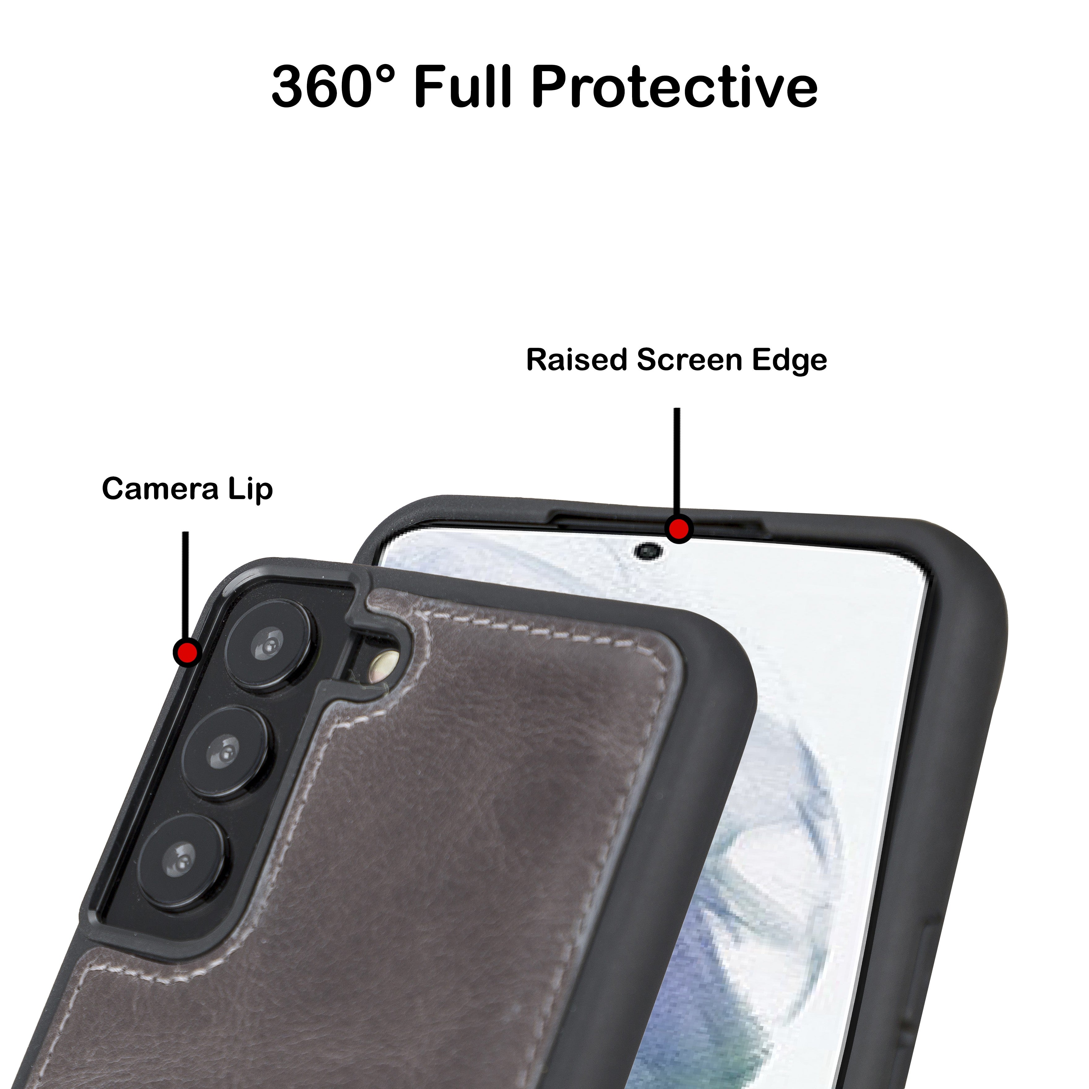 BOULETTA FLEX COVER BACK LEDER CASE FÜR SAMSUNG GALAXY S22 - Grau