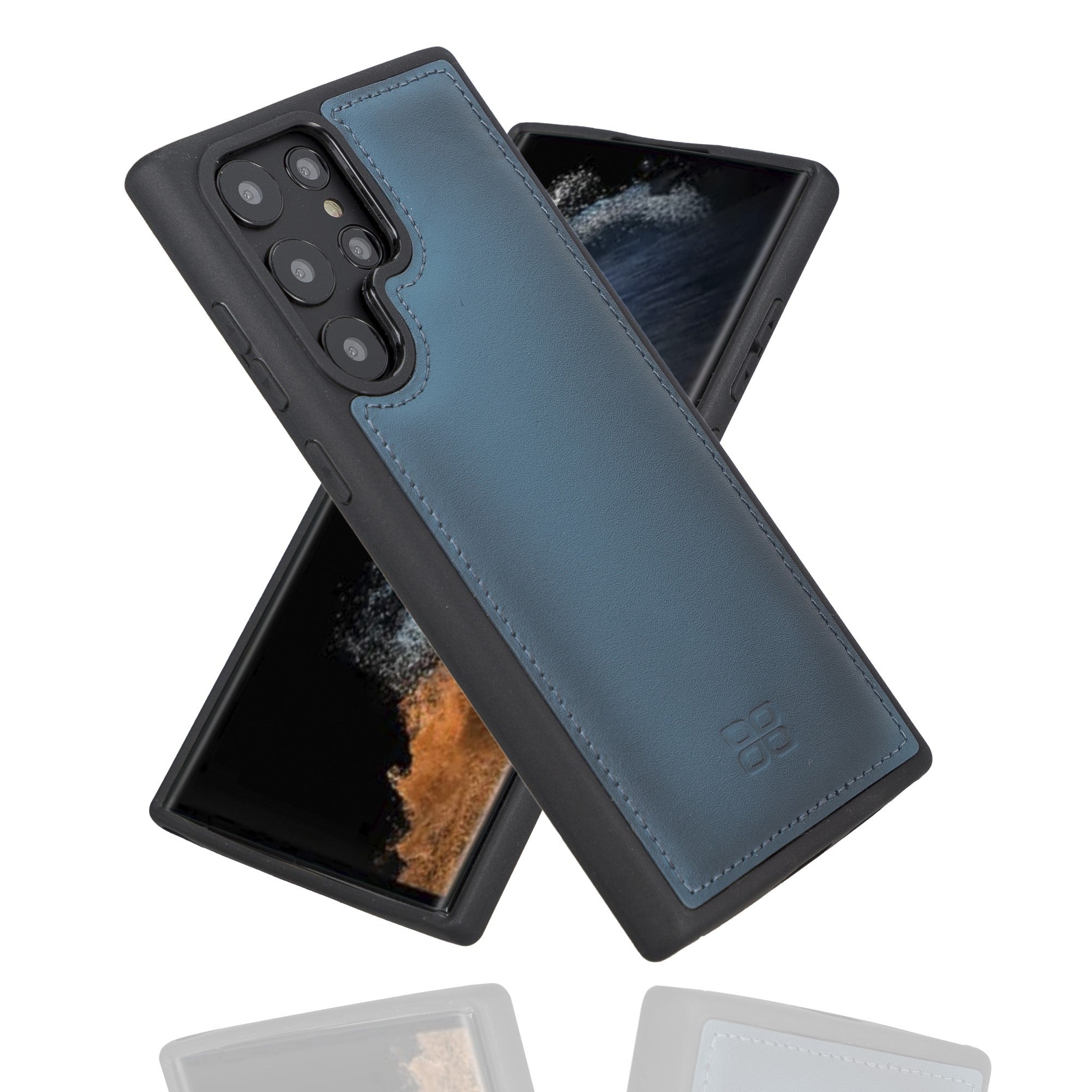 BOULETTA FLEX COVER BACK LEDER CASE FÜR SAMSUNG GALAXY S22 Ultra  - Blau