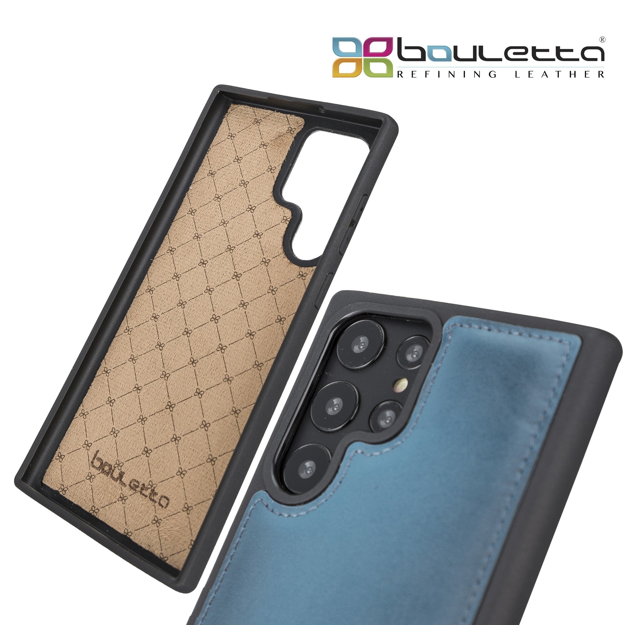 BOULETTA FLEX COVER BACK LEDER CASE FÜR SAMSUNG GALAXY S22 Ultra  - Blau