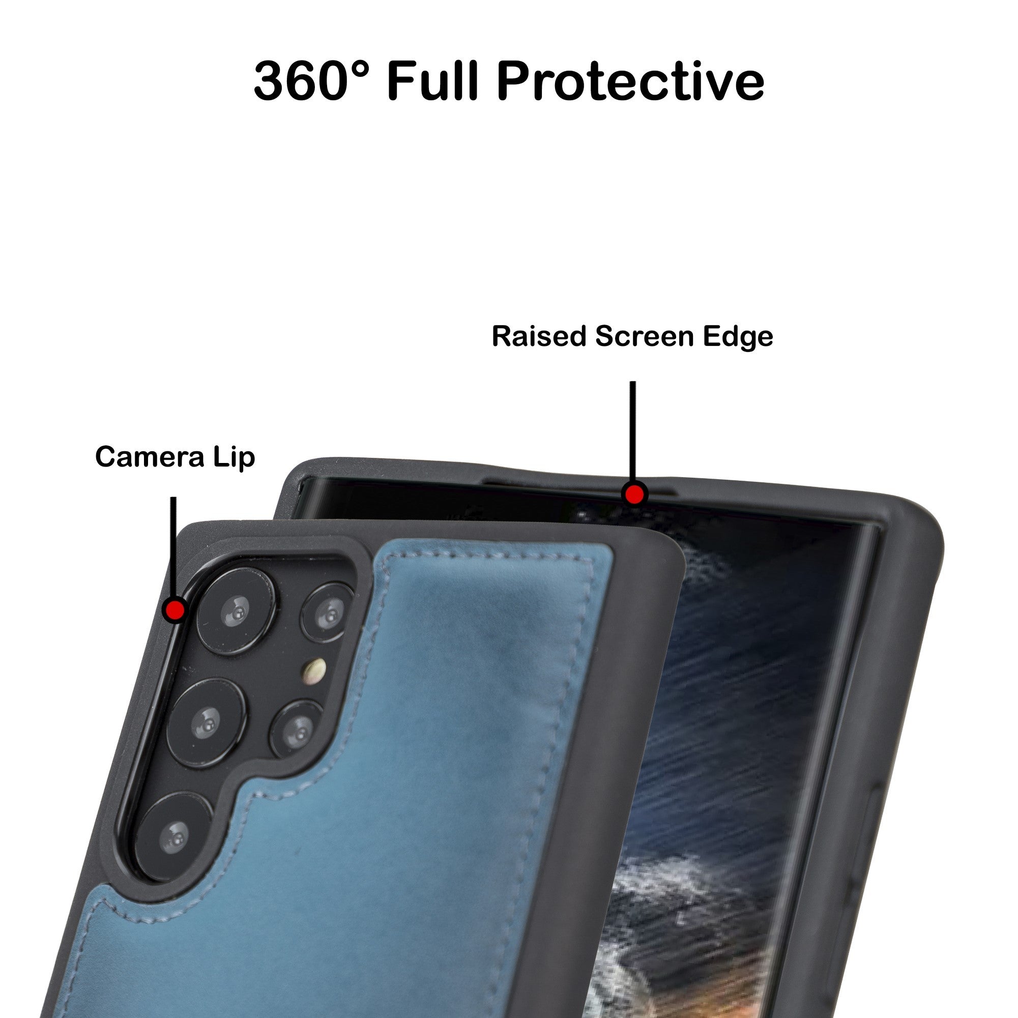 BOULETTA FLEX COVER BACK LEDER CASE FÜR SAMSUNG GALAXY S22 Ultra  - Blau