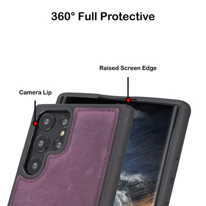BOULETTA FLEX COVER BACK LEDER CASE FÜR SAMSUNG GALAXY S22 Ultra - Lila