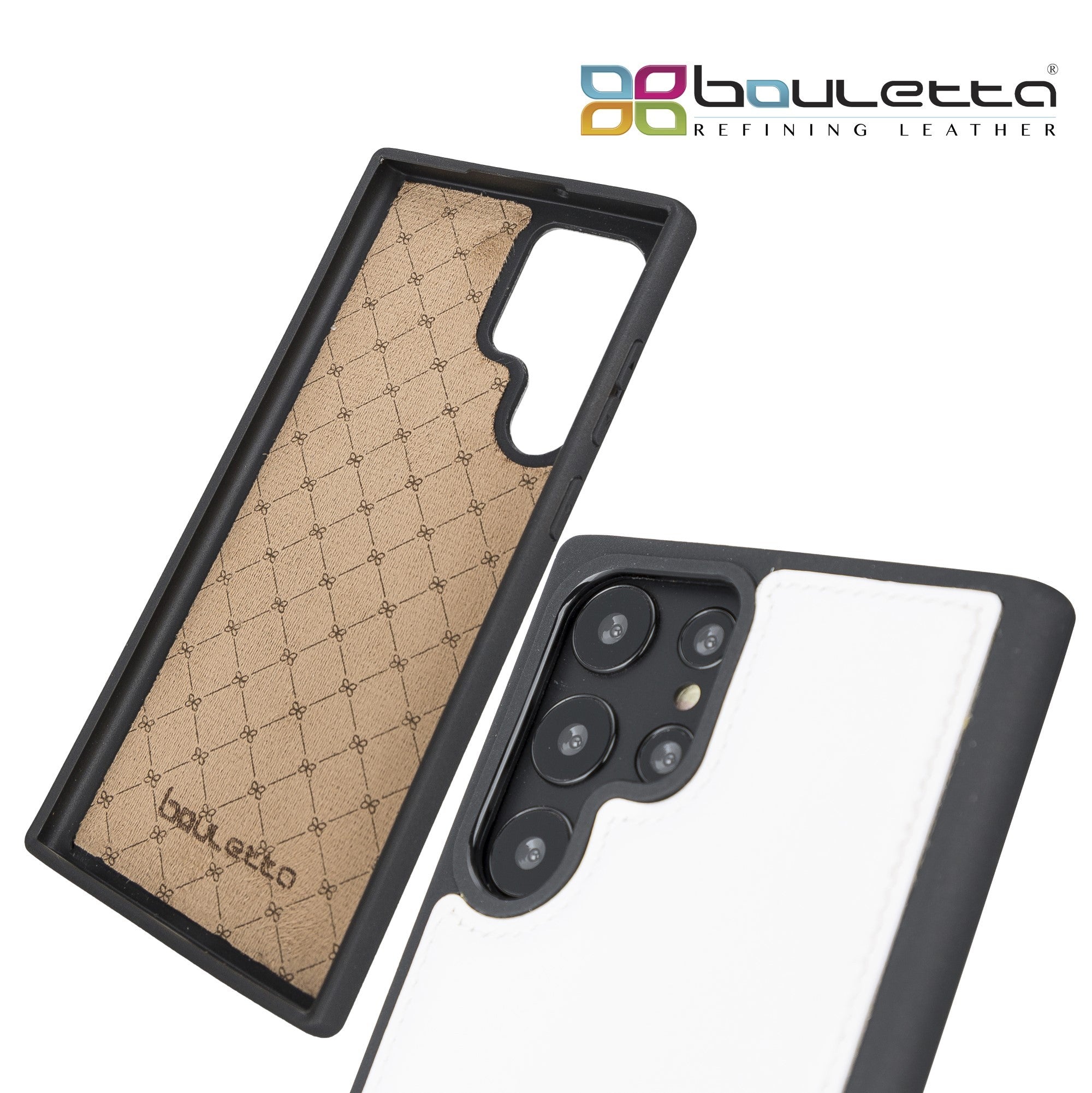 BOULETTA FLEX COVER BACK LEDER CASE FÜR SAMSUNG GALAXY S22 Ultra - Weiss