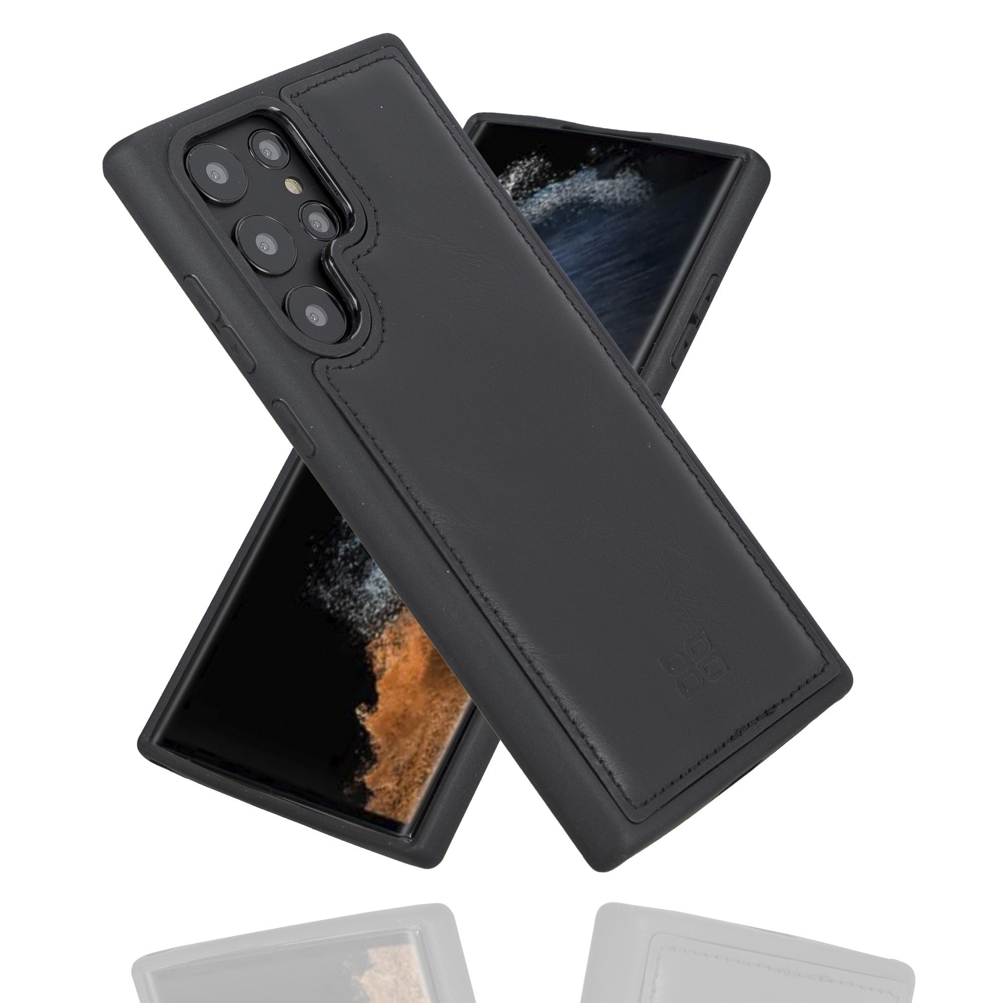 BOULETTA FLEX COVER BACK LEDER CASE FÜR SAMSUNG GALAXY S22 Ultra - Schwarz