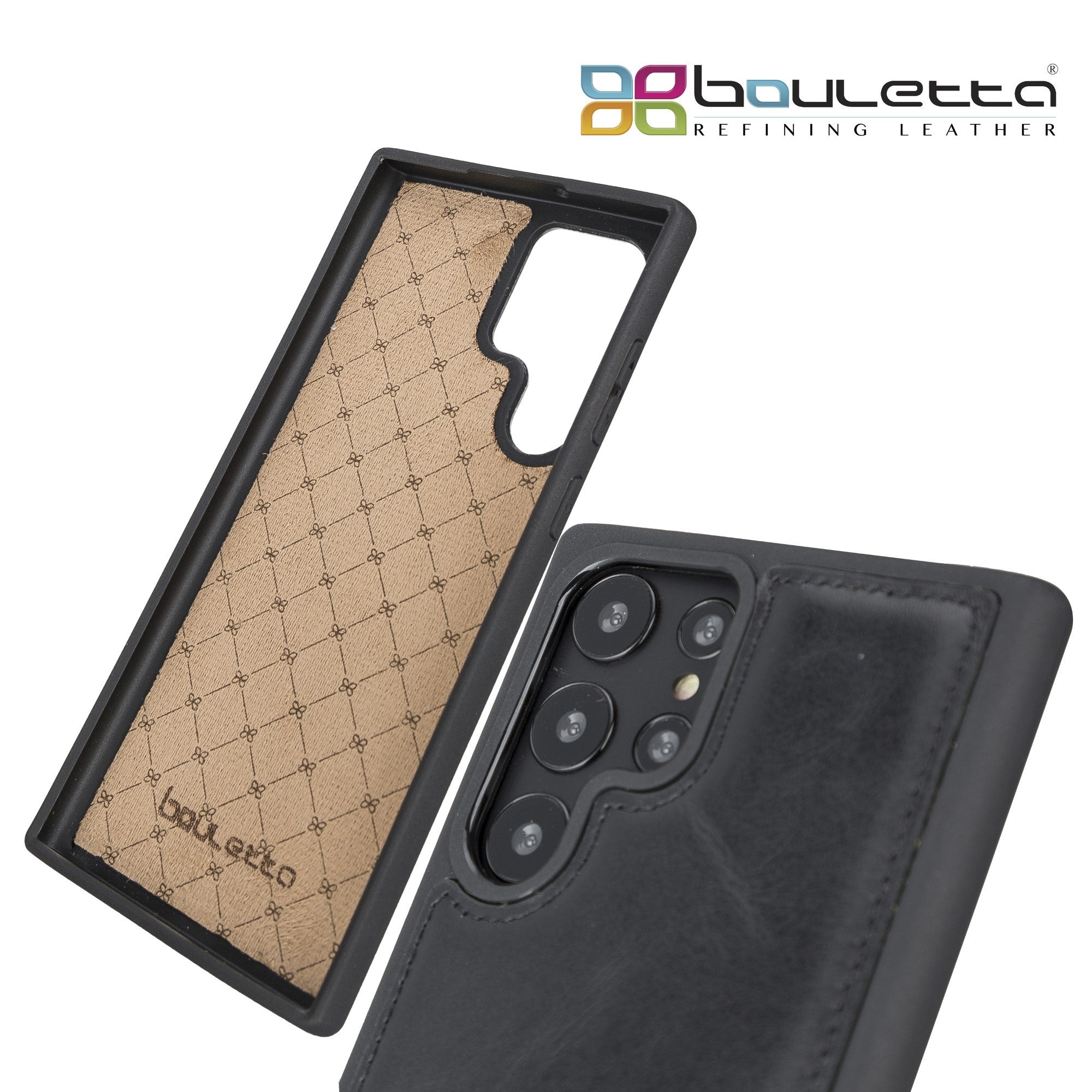 BOULETTA FLEX COVER BACK LEDER CASE FÜR SAMSUNG GALAXY S22 Ultra - Schwarz