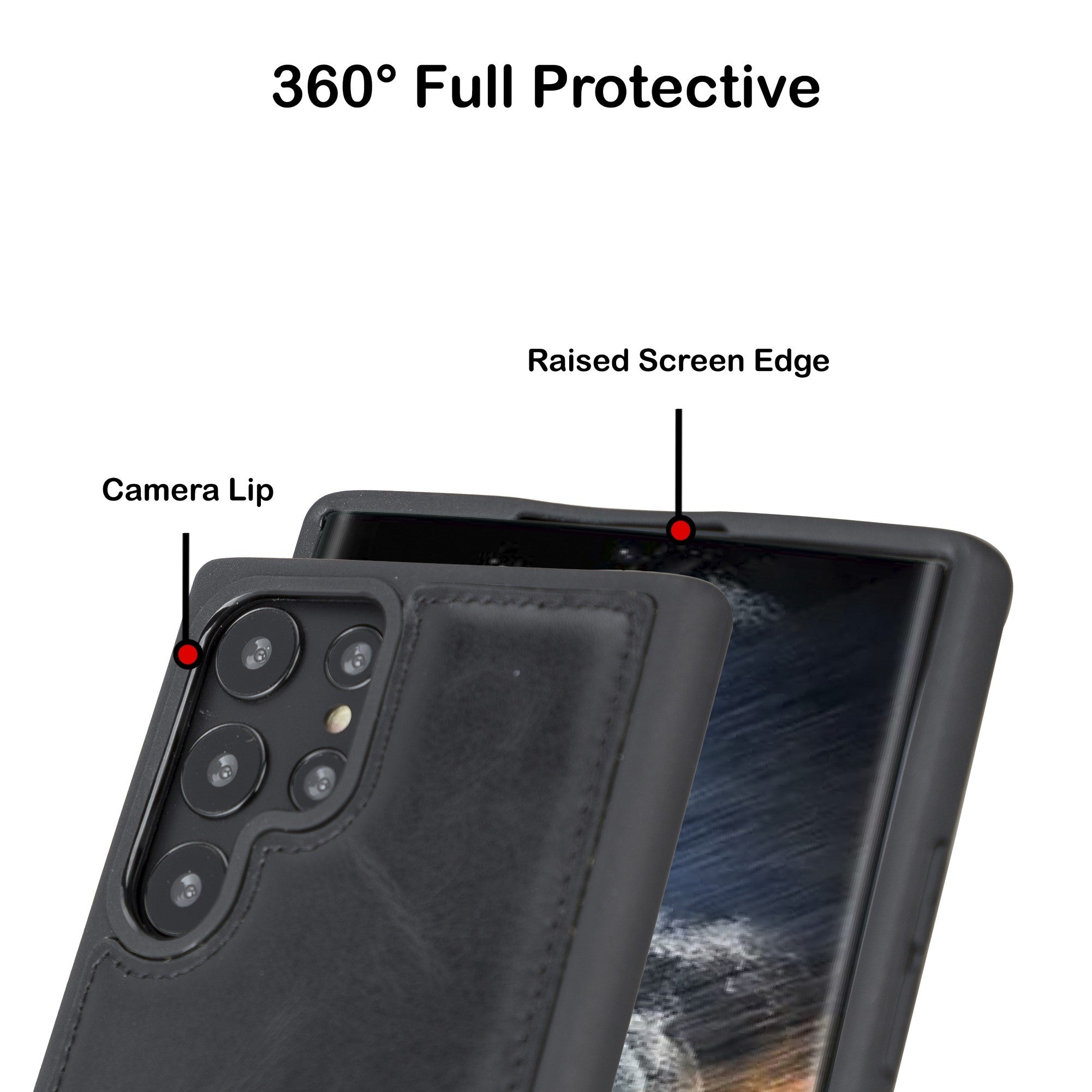 BOULETTA FLEX COVER BACK LEDER CASE FÜR SAMSUNG GALAXY S22 Ultra - Schwarz