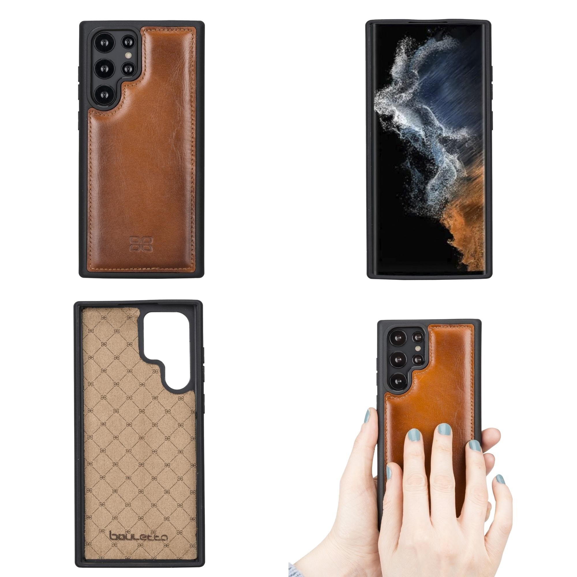 BOULETTA FLEX COVER BACK LEDER CASE FÜR SAMSUNG GALAXY S22 Ultra - Tan