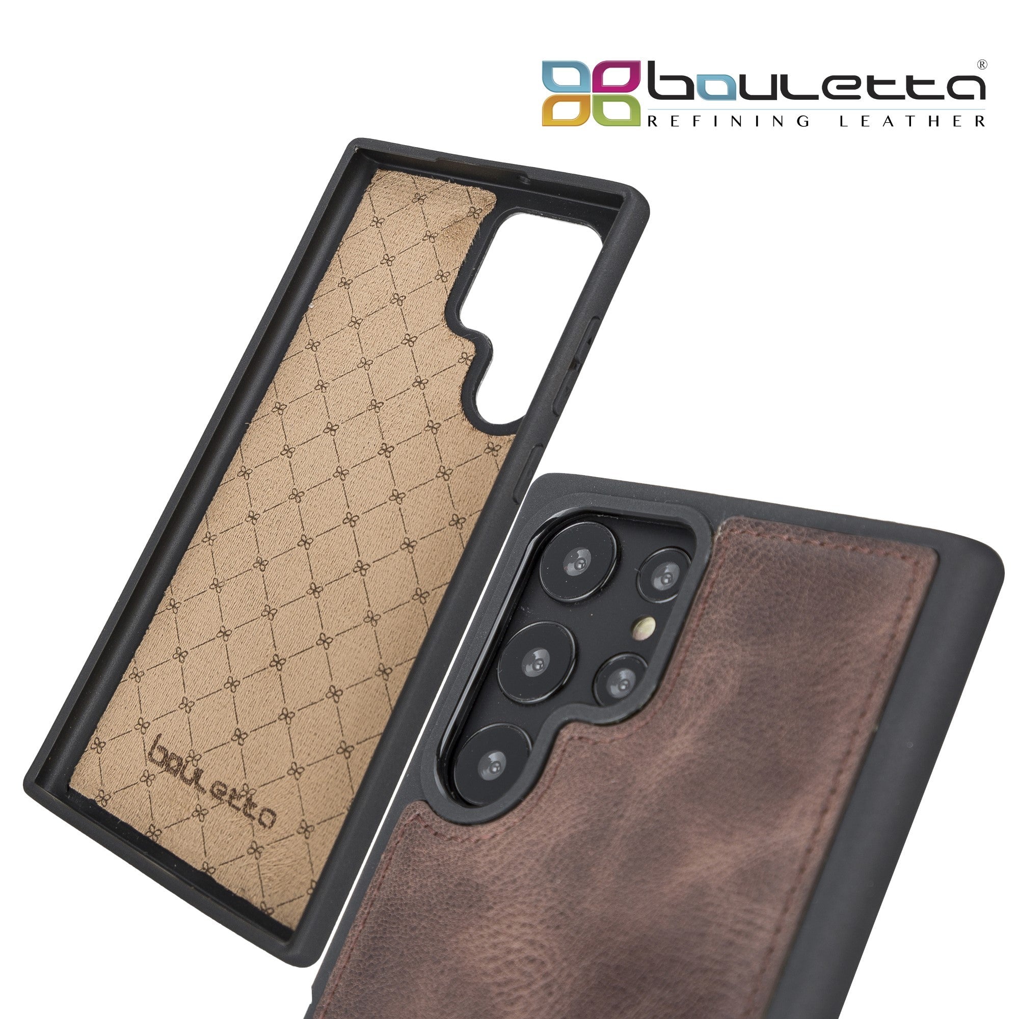 BOULETTA FLEX COVER BACK LEDER CASE FÜR SAMSUNG GALAXY S22 Ultra - Dunkelbraun