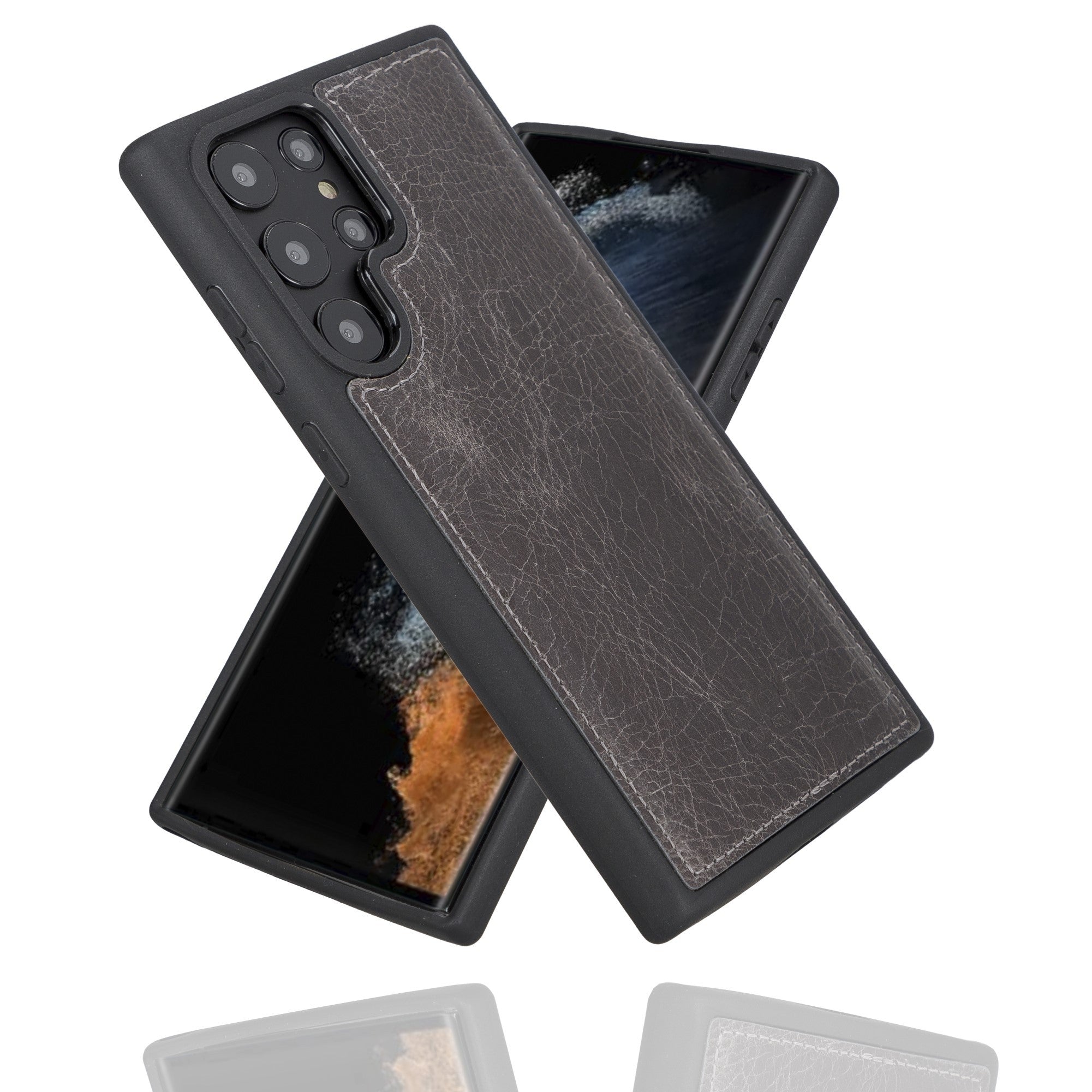 BOULETTA FLEX COVER BACK LEDER CASE FÜR SAMSUNG GALAXY S22 Ultra - Grau