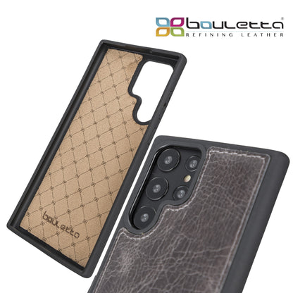 BOULETTA FLEX COVER BACK LEDER CASE FÜR SAMSUNG GALAXY S22 Ultra - Grau