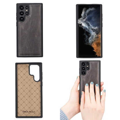 BOULETTA FLEX COVER BACK LEDER CASE FÜR SAMSUNG GALAXY S22 Ultra - Grau
