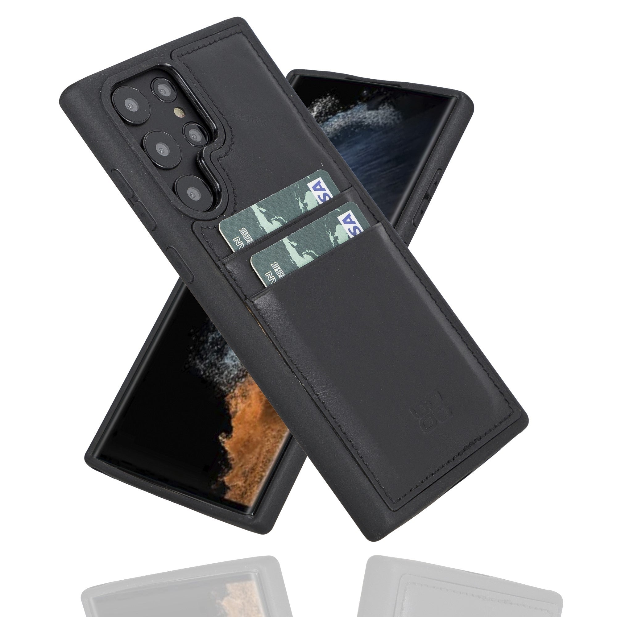 BOULETTA FLEX COVER LEDERHÜLLE MIT KARTENFACH FÜR SAMSUNG GALAXY S22 Ultra - Schwarz