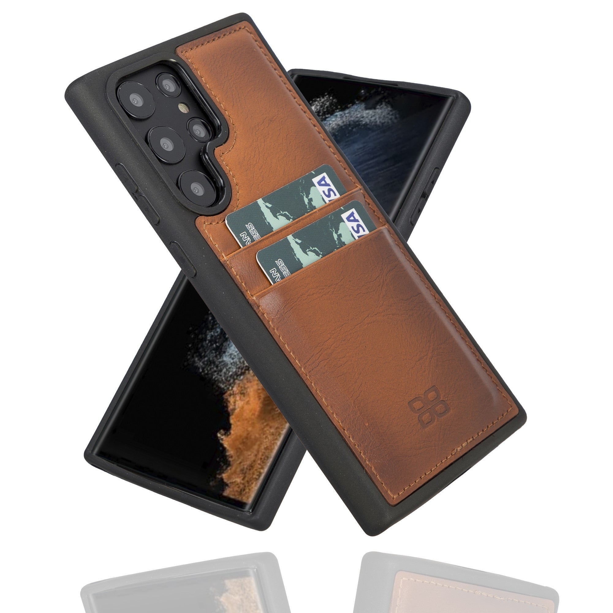 BOULETTA FLEX COVER LEDERHÜLLE MIT KARTENFACH FÜR SAMSUNG GALAXY S22 Ultra - Tan