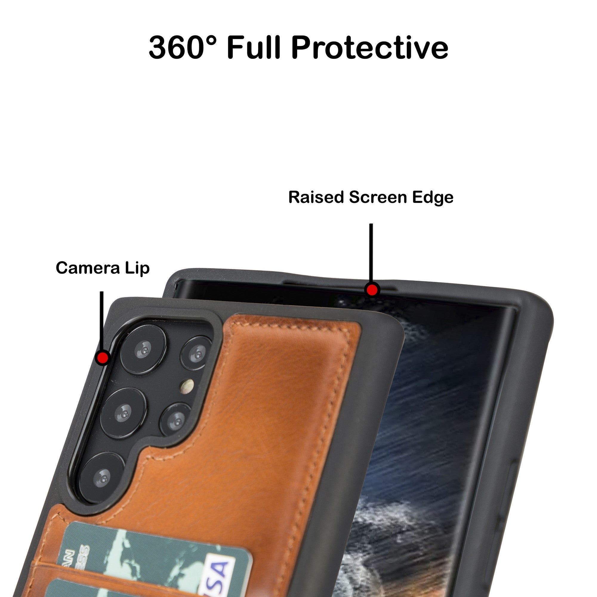 BOULETTA FLEX COVER LEDERHÜLLE MIT KARTENFACH FÜR SAMSUNG GALAXY S22 Ultra - Tan