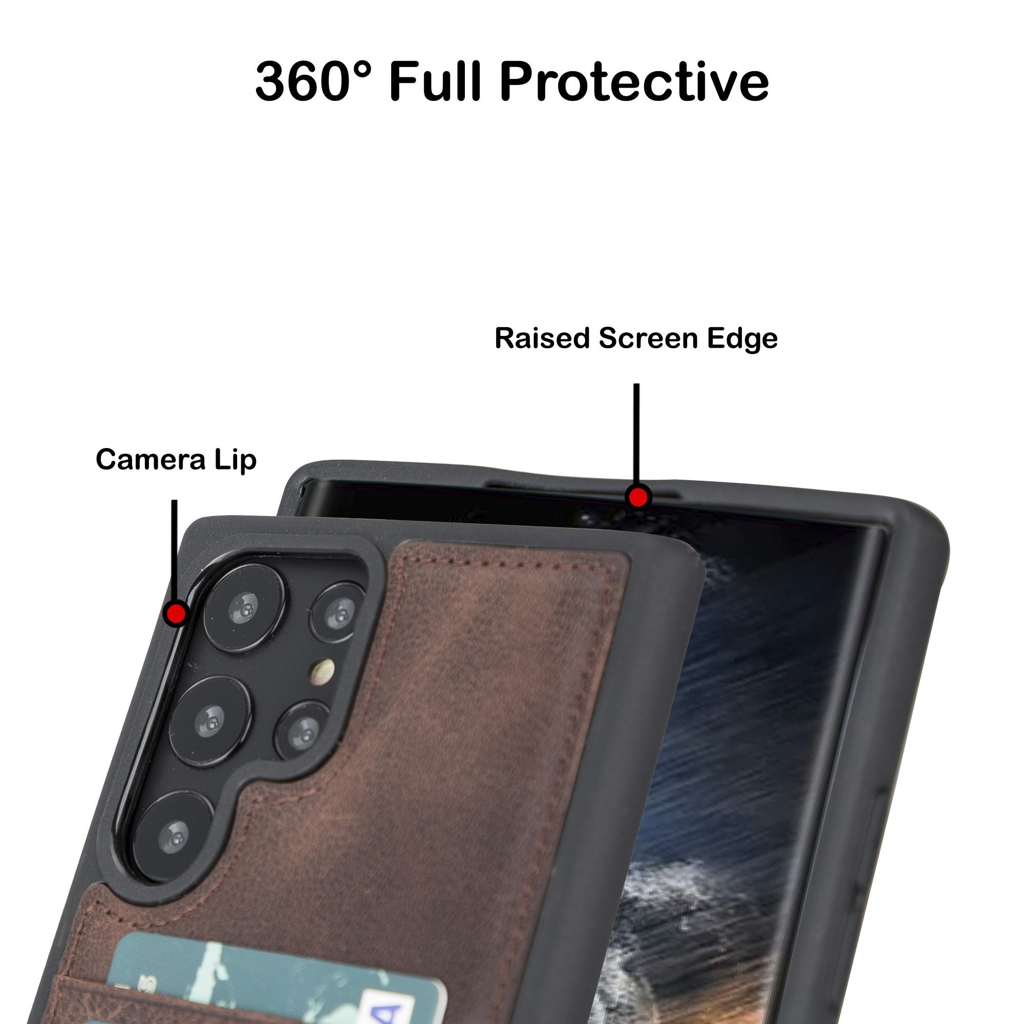 BOULETTA FLEX COVER LEDERHÜLLE MIT KARTENFACH FÜR SAMSUNG GALAXY S22 Ultra - Dunkelbraun