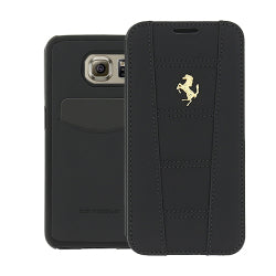 Ferrari Book Case für Samsung G920F Galaxy S6 Black-Gold