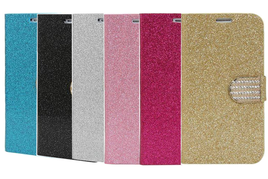 Bling Strass Hülle mit Kredit Karten Slots Galaxy S6 Gold