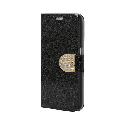 Bling Strass Hülle mit Kredit Karten Slots Galaxy S6 Schwarz