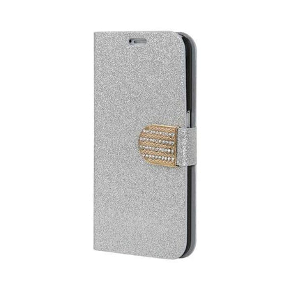 Bling Strass Hülle mit Kredit Karten Slots Galaxy S6 Silber