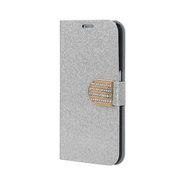 Bling Strass Hülle mit Kredit Karten Slots Galaxy S6 Silber
