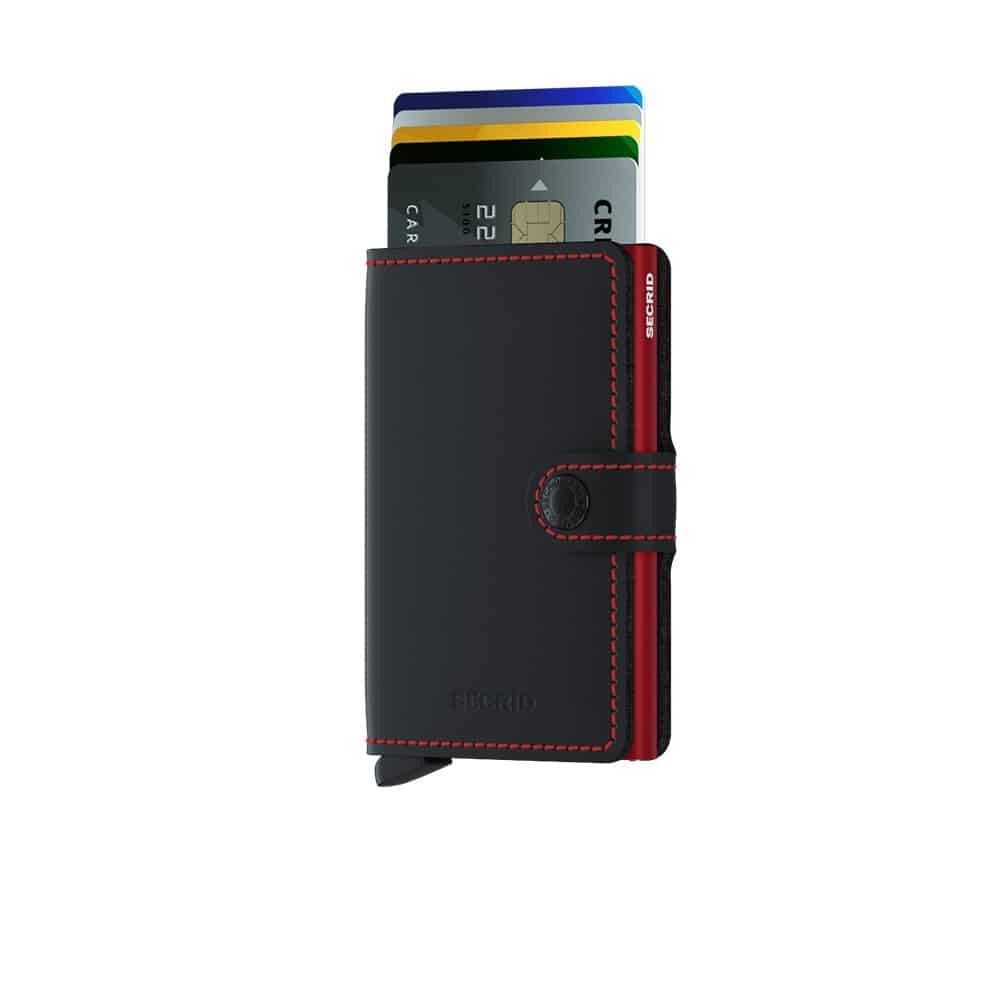 SECRID MINIWALLET MATTE, BLACK & RED