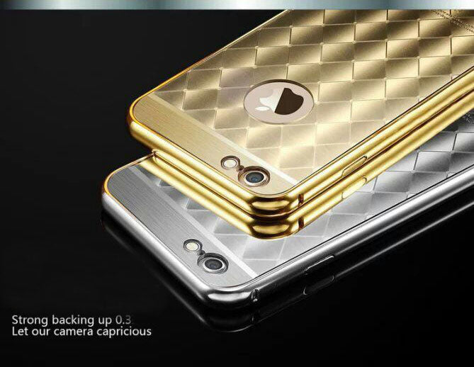 Silber LUXUS Aluminium Spiegel Bumper Case iphone 6+ / 6S+