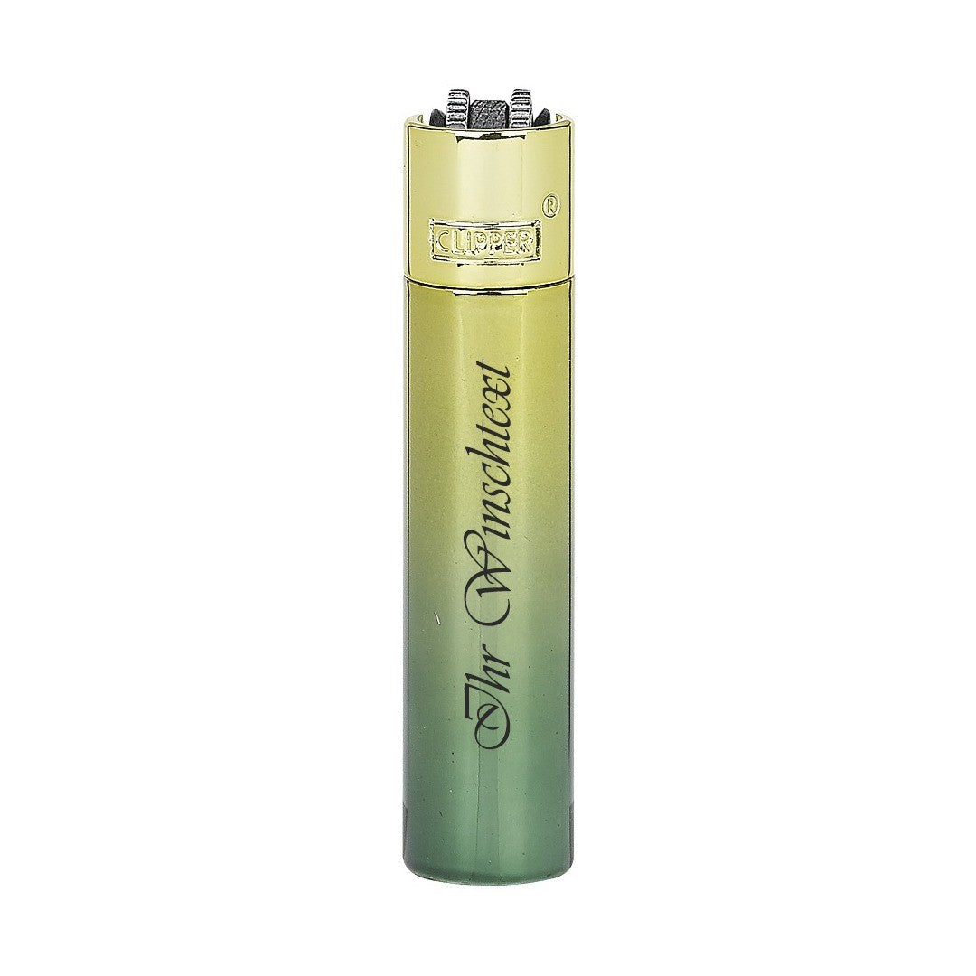 Clipper Feuerzeug - Metal Green Gradient  (Auf Wunsch mit Gravur)