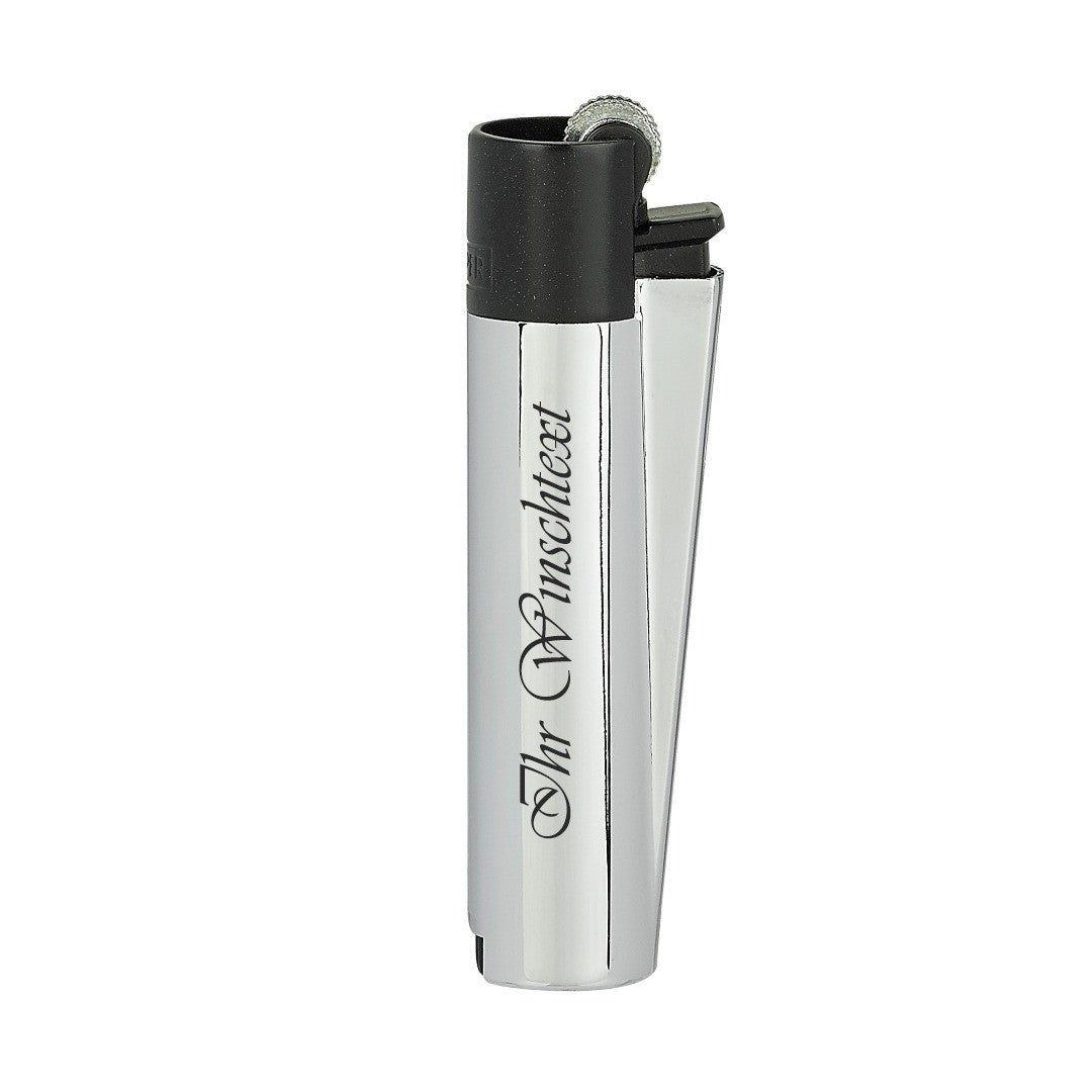 Clipper Feuerzeug - Metal Silber    (Auf Wunsch mit Gravur)