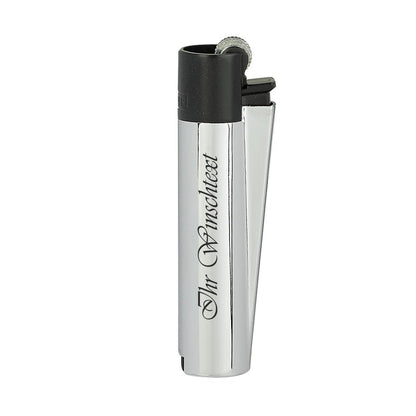 Clipper Feuerzeug - Metal Silber    (Auf Wunsch mit Gravur)