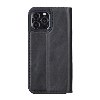 iPhone 13 Pro Slim Wallet Handyhülle aus Leder mit RFID-Blocker - schwarz