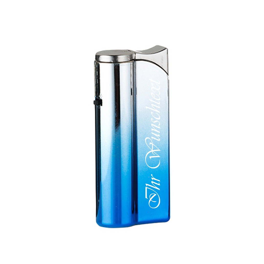Sturmfeuerzeug Jet Flamme Feuerzeuge Metallic Blau  (Auf Wunsch mit Gravur)