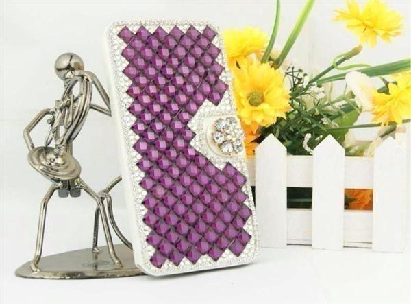 Bling Flip Leder Etui Galaxy S3 Lila