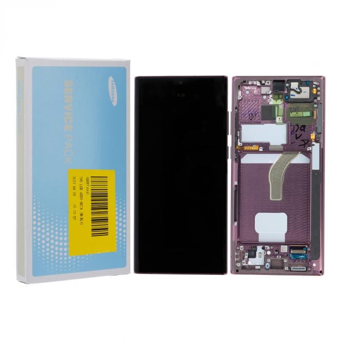 Samsung Galaxy S22 Ultra 5G S908B LCD Display, Burgundy Serviceware
