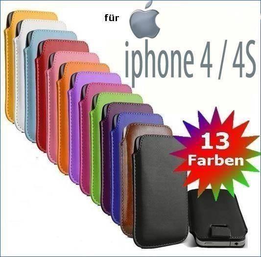 Slim Pull Tab Leder Etui iPhone 4 4S