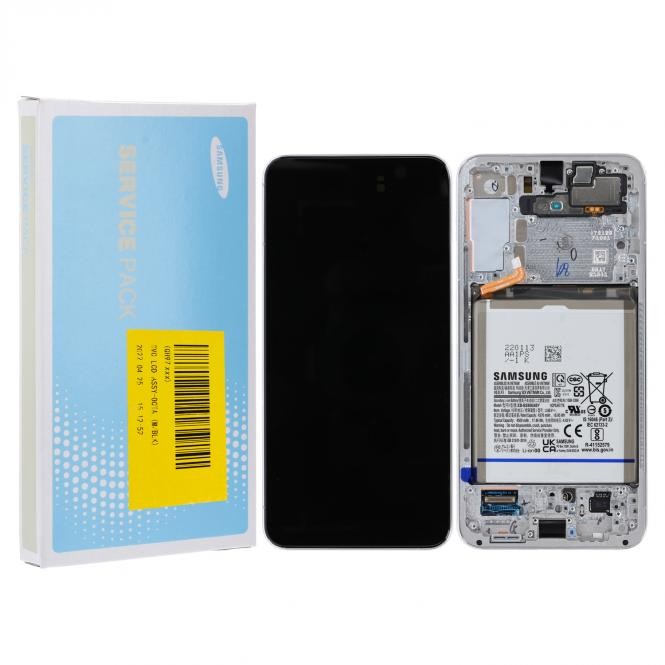 Samsung Galaxy S22+ 5G S906B LCD Display inkl. Akku, Phantom Weiß Serviceware