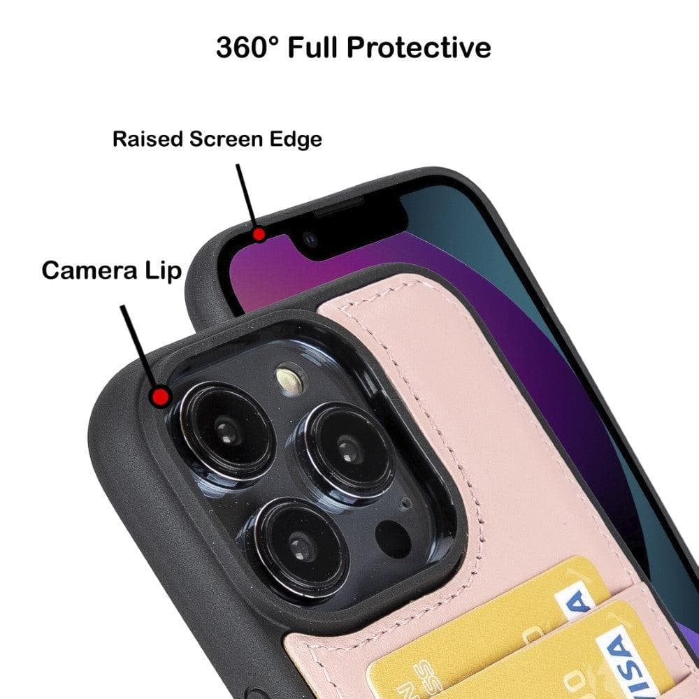 Bouletta Flex Cover Back Leder Case mit Kartenfach für iPhone 14 Pro Max 6.7 - Sand