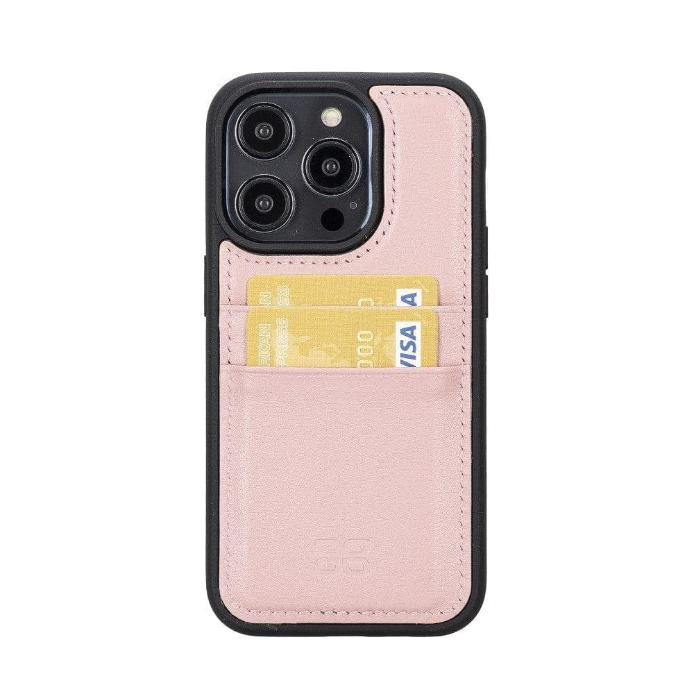 Bouletta Flex Cover Back Leder Case mit Kartenfach für iPhone 14 Pro  6.1 - Sand