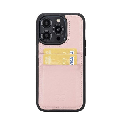 Bouletta Flex Cover Back Leder Case mit Kartenfach für iPhone 14 Pro  6.1 - Sand