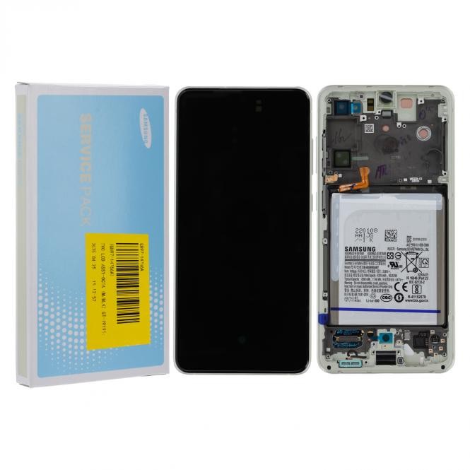 Samsung Galaxy S21 FE G990B LCD Display, Grün Serviceware (inkl. Akku)