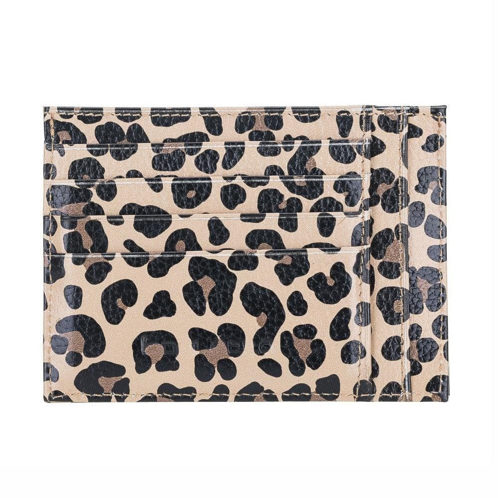 Zip Kartenhalter mit Münzfach Echt Leder Leopard