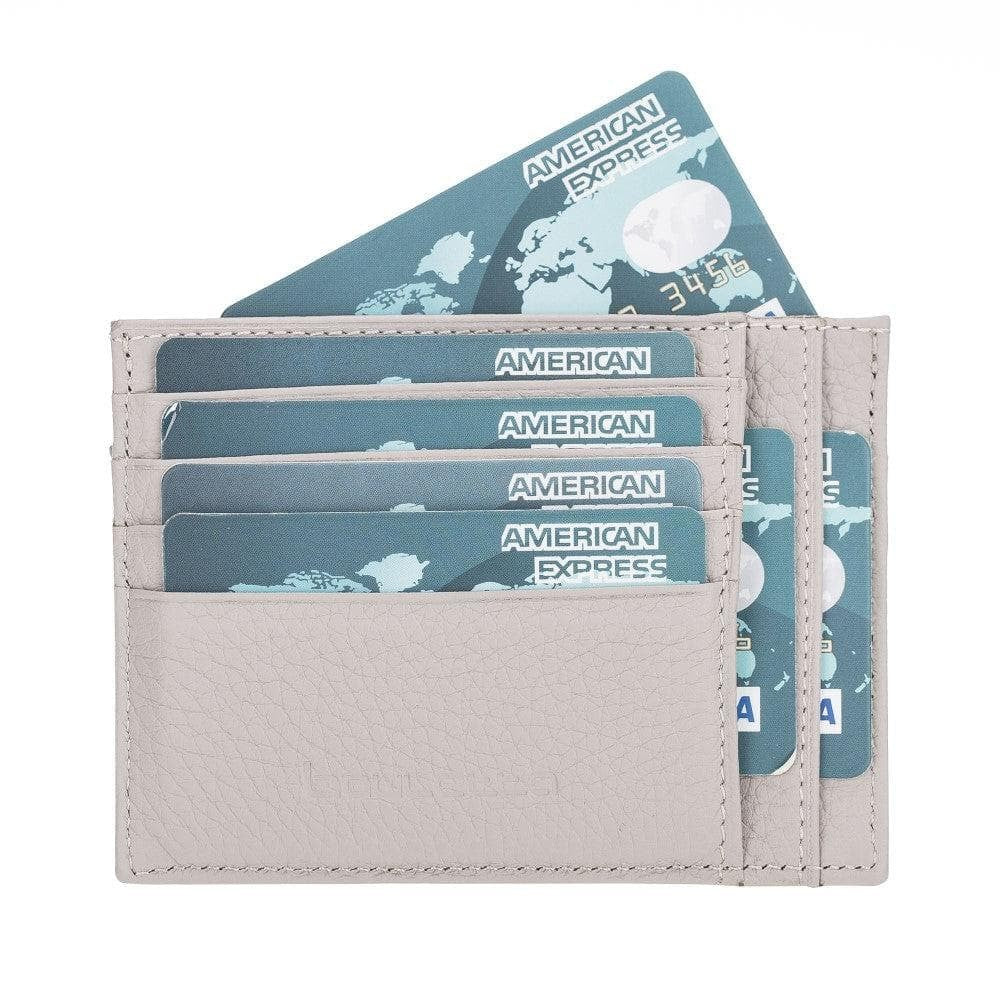 Zip Kartenhalter mit Münzfach Echt Leder Beige