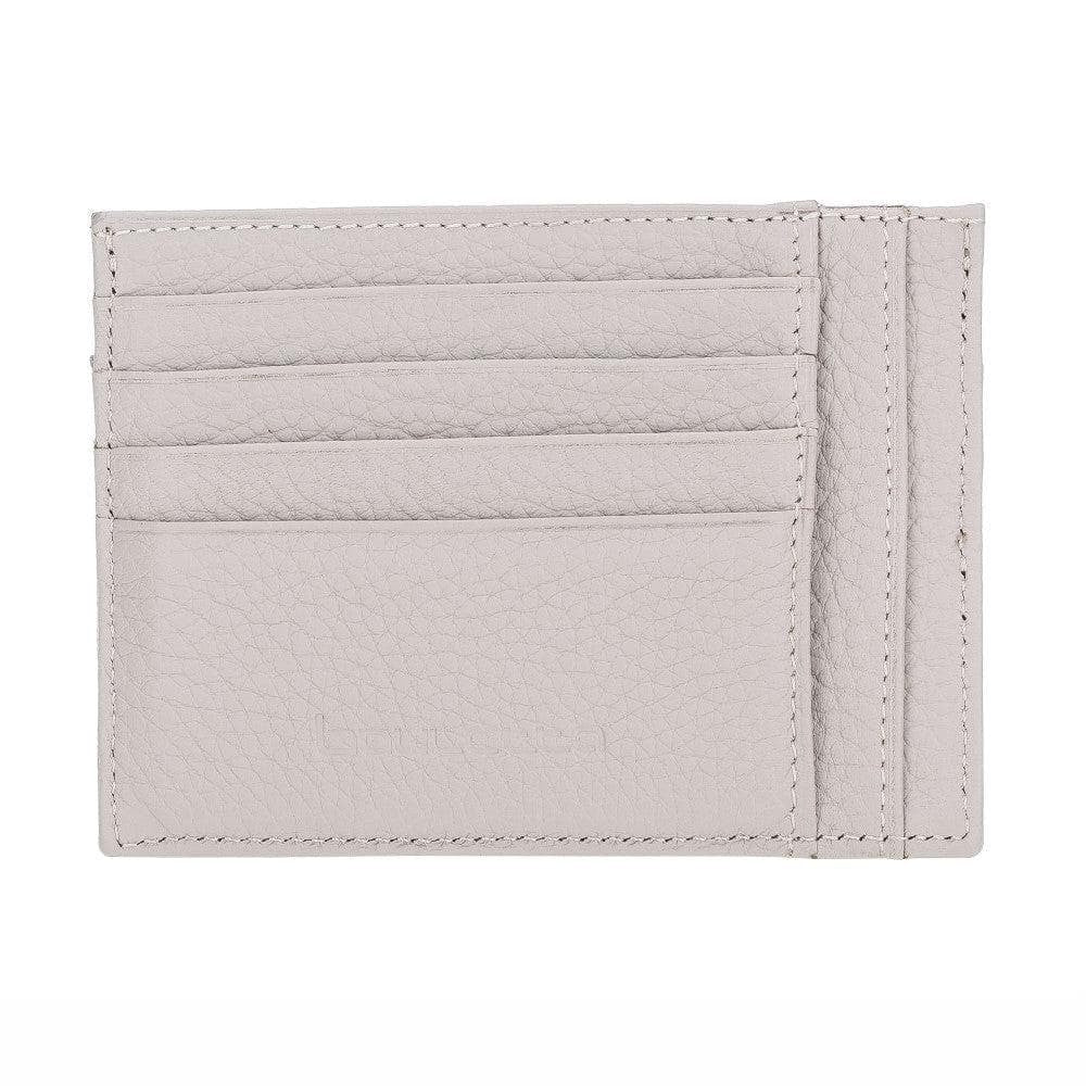 Zip Kartenhalter mit Münzfach Echt Leder Beige