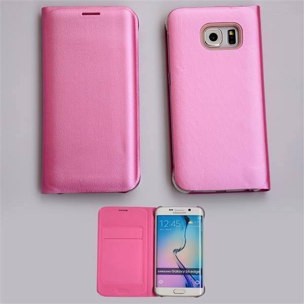 Flip Cover Etui Hülle Leder S6 Edge Rosé