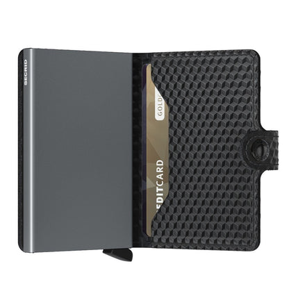 SECRID MINIWALLET CUBIC BLACK-TITANIUM  (AUF WUNSCH MIT GRAVUR)