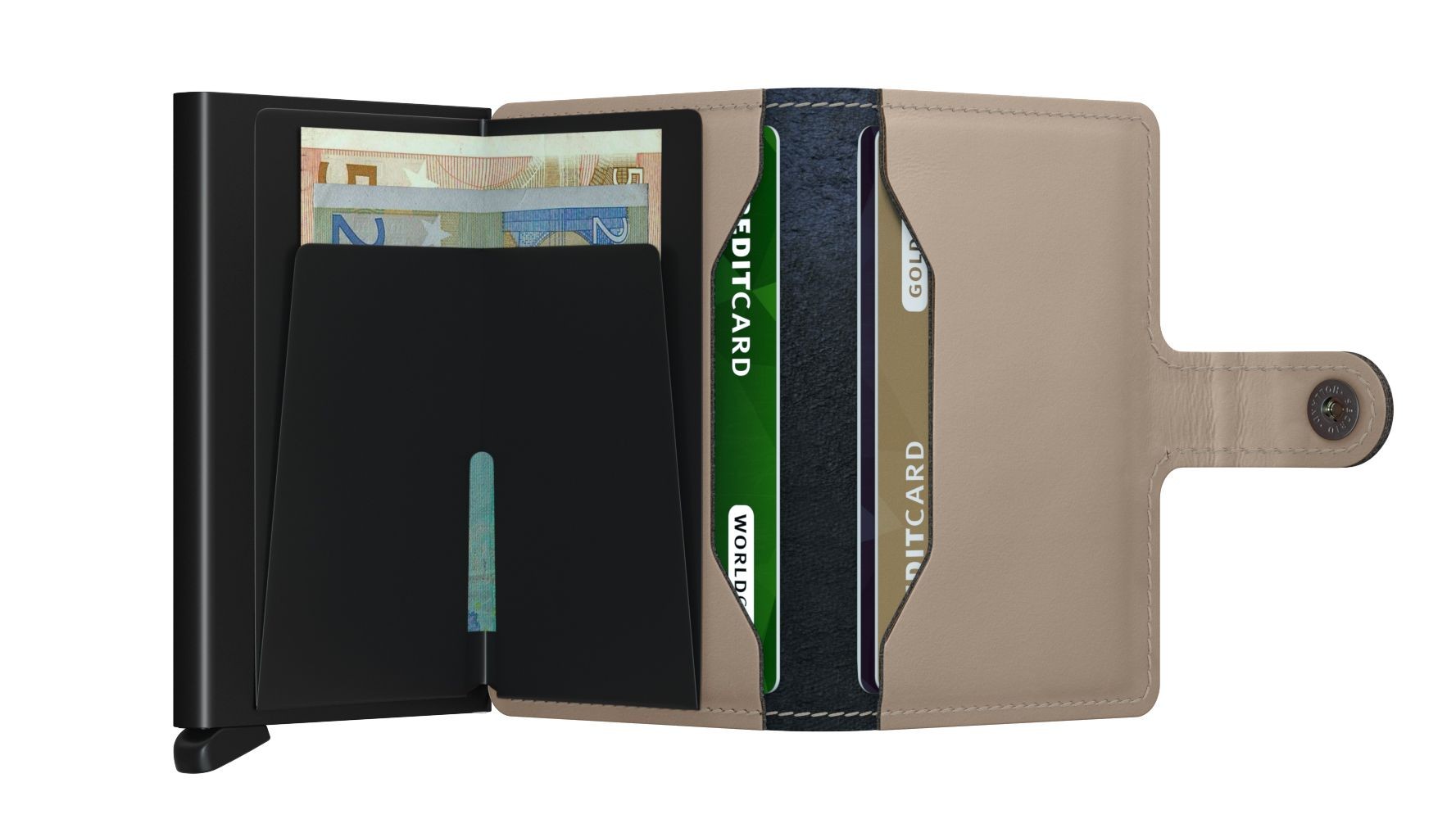 SECRID MINIWALLET CUBIC BLACK-TITANIUM  (AUF WUNSCH MIT GRAVUR)