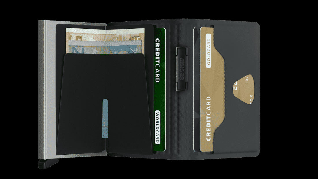 SECRID MINIWALLET CUBIC BLACK-TITANIUM  (AUF WUNSCH MIT GRAVUR)