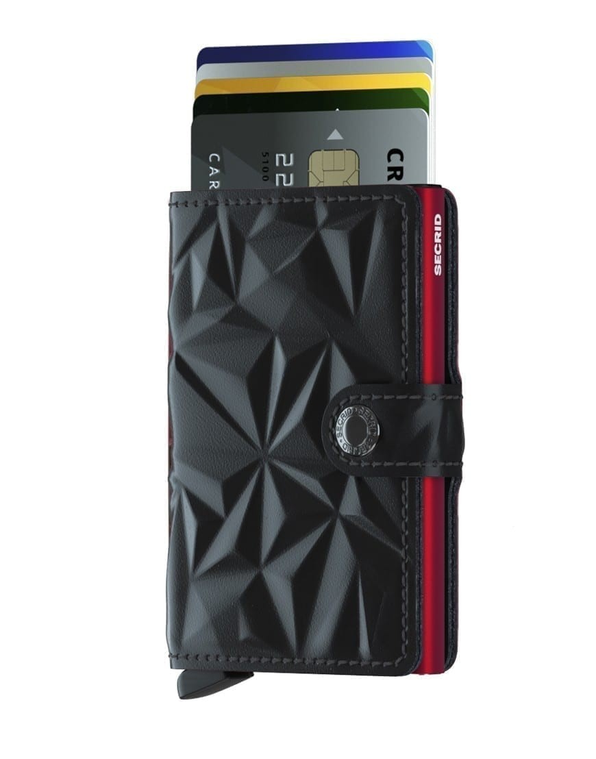 Secrid Miniwallet Prism Black Red (Auf Wunsch Mit Gravur)