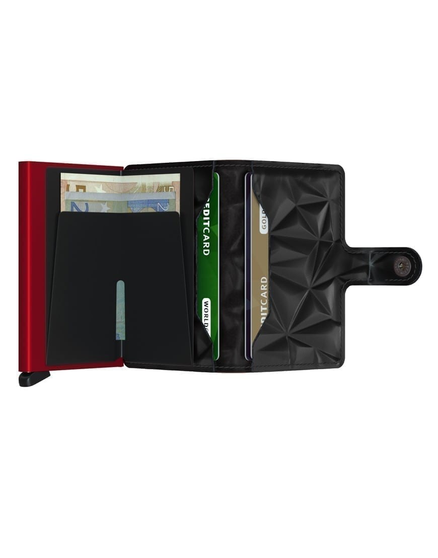 Secrid Miniwallet Prism Black Red (Auf Wunsch Mit Gravur)