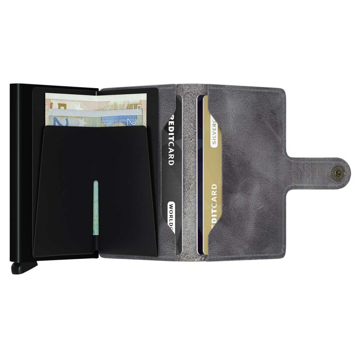 SECRID MINIWALLET CUBIC BLACK-TITANIUM  (AUF WUNSCH MIT GRAVUR)
