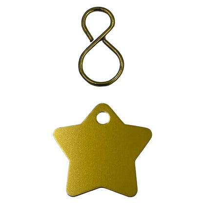 Hundemarken Knochen Metall Stern Gold (Auf Wunsch mit Gravur)